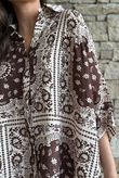 Yara Bandana Relaxed Blouse Chocolate
